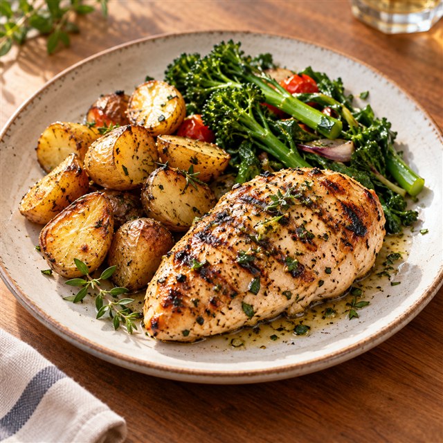 Grilled chicken plate