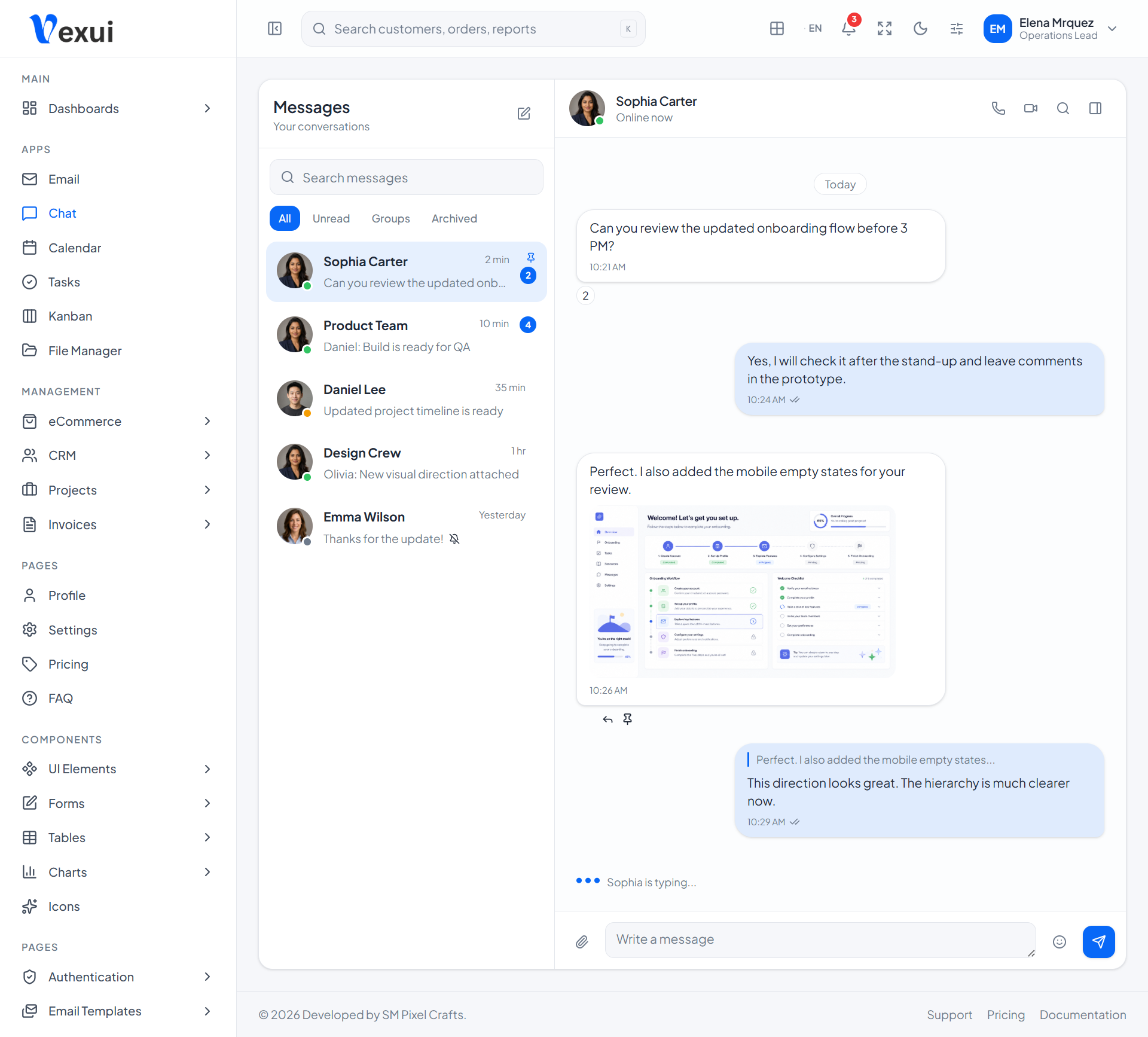 Vexui Chat application preview