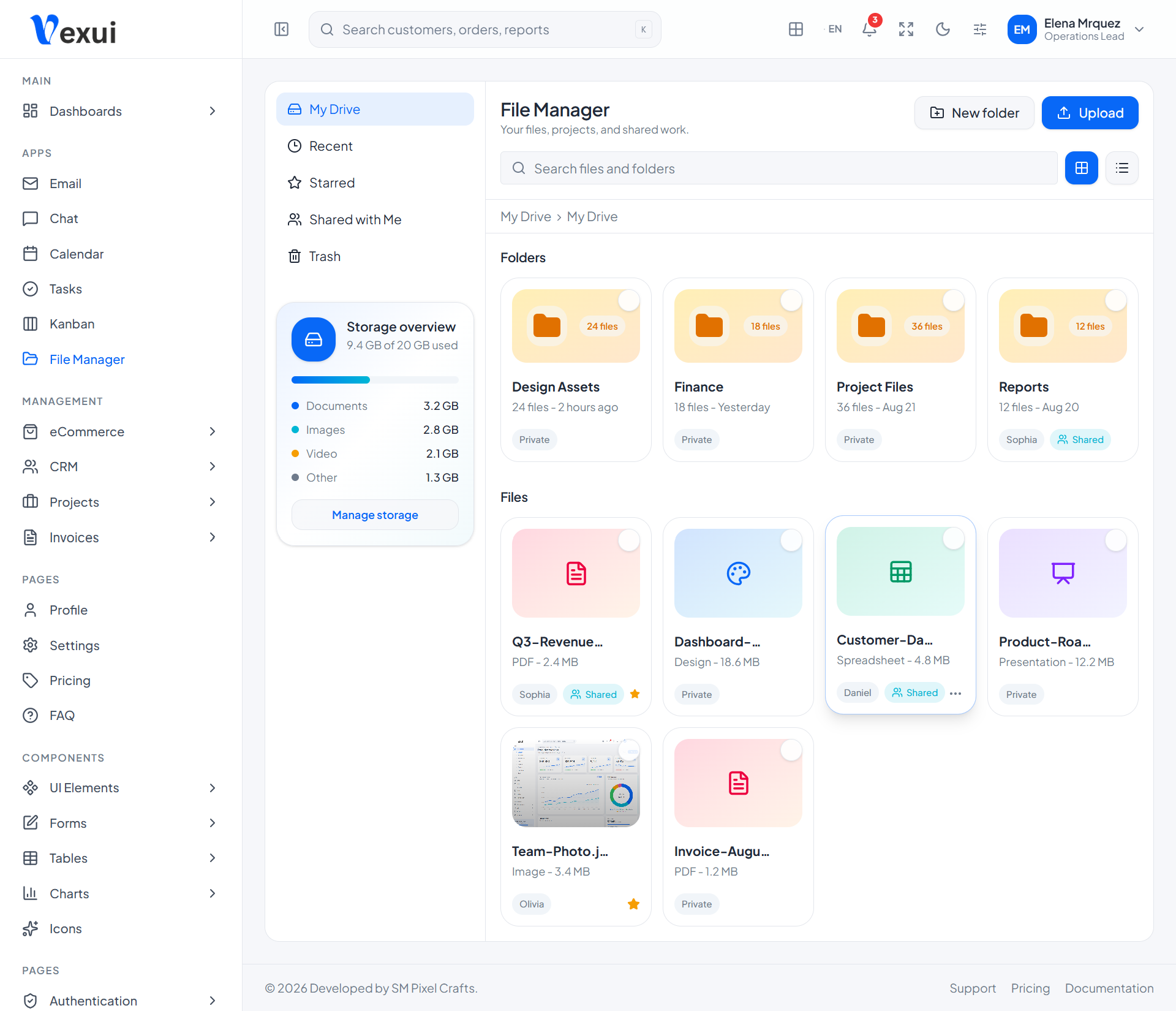 Vexui File Manager application preview